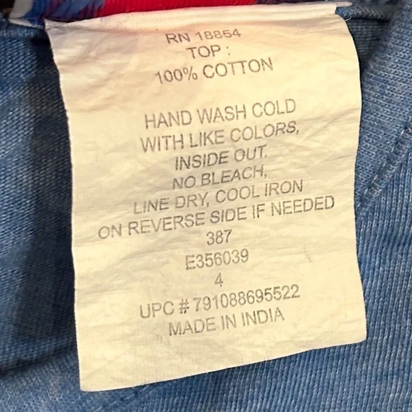 Jumping Fences Blue Top with Rabbit Appliqué - Picture 3 of 8